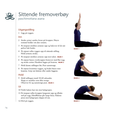 Sittende fremoverbøy fra Yogaboken